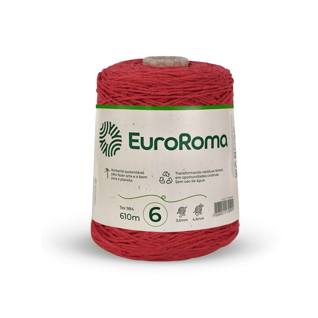 Barbante Vermelho EuroRoma - Ariel Malhas | Universo do Artesão