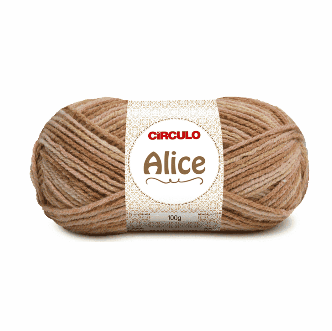 Fio Alice Deserto 9435 Bege Mesclado Circulo - Ariel Malhas | Universo do Artesão