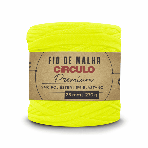 Fio de Malha Amarelo Neon Circulo