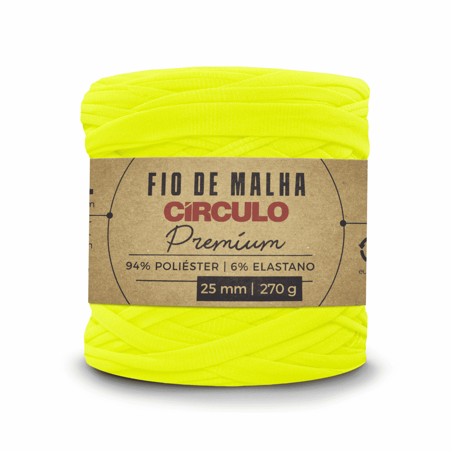 Fio de Malha Amarelo Neon Circulo