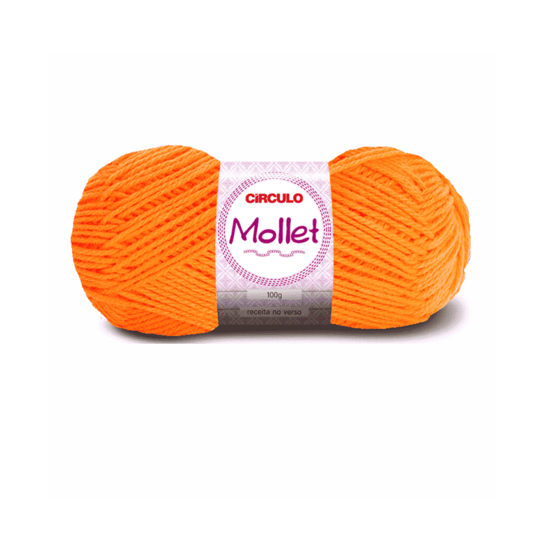 Fio Mollet Laranja Neon - 782 Circulo 100g - Ariel Malhas | Universo do Artesão