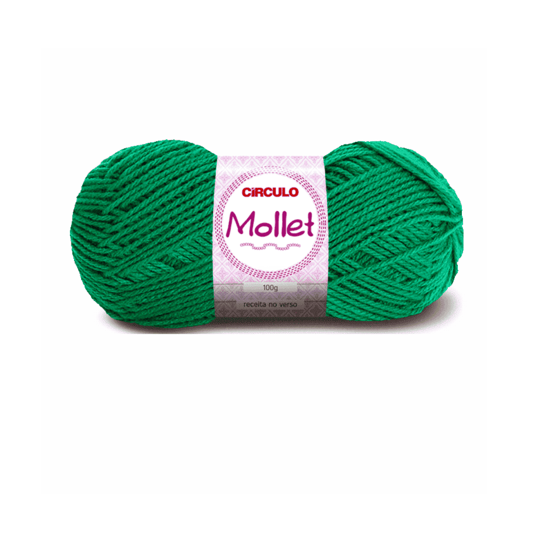 Fio Mollet Verde Bandeira - 5545 Circulo 100g - Ariel Malhas | Universo do Artesão