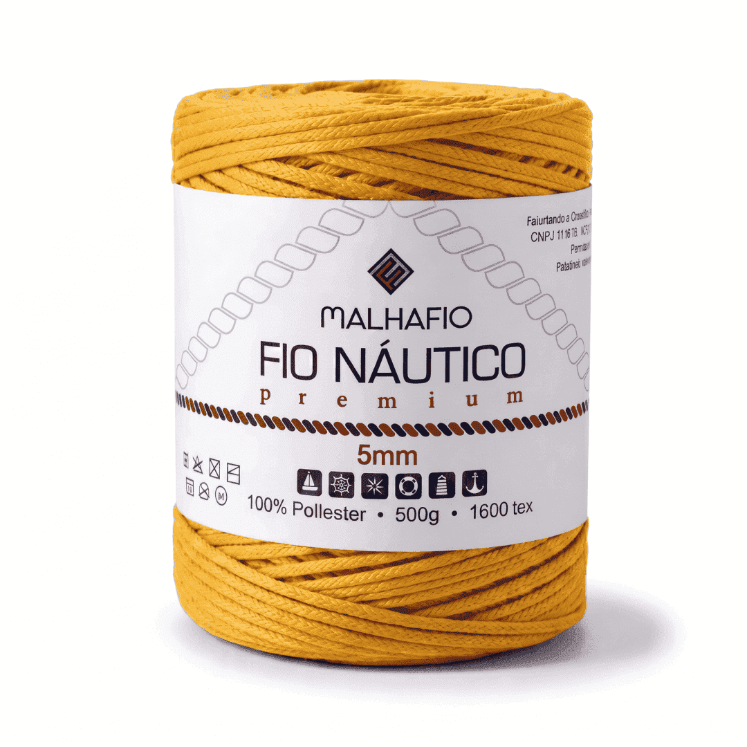 Fio Náutico Amarelo Ouro Malhafio - Ariel Malhas | Universo do Artesão