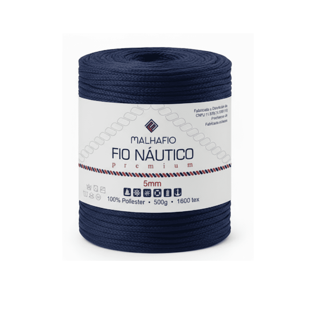 Fio Náutico Azul Marinho Malhafio - Ariel Malhas | Universo do Artesão