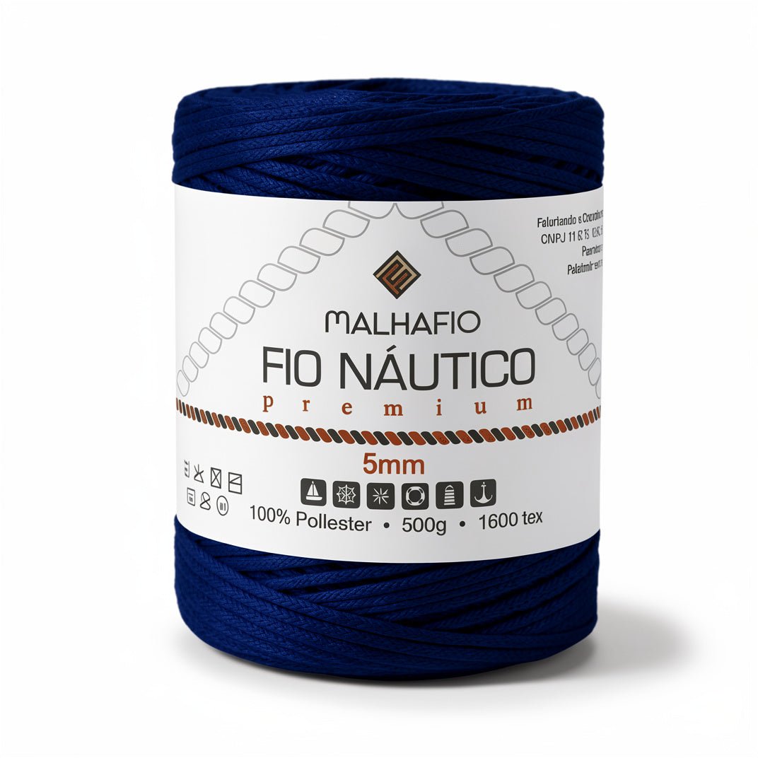 Fio Náutico Azul Marinho Malhafio - Ariel Malhas | Universo do Artesão