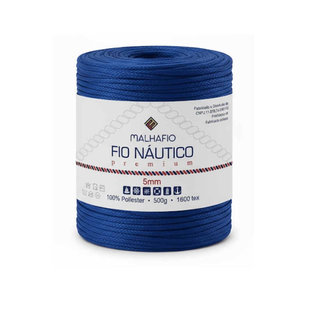 Fio Náutico Azul Royal Malhafio - Ariel Malhas | Universo do Artesão