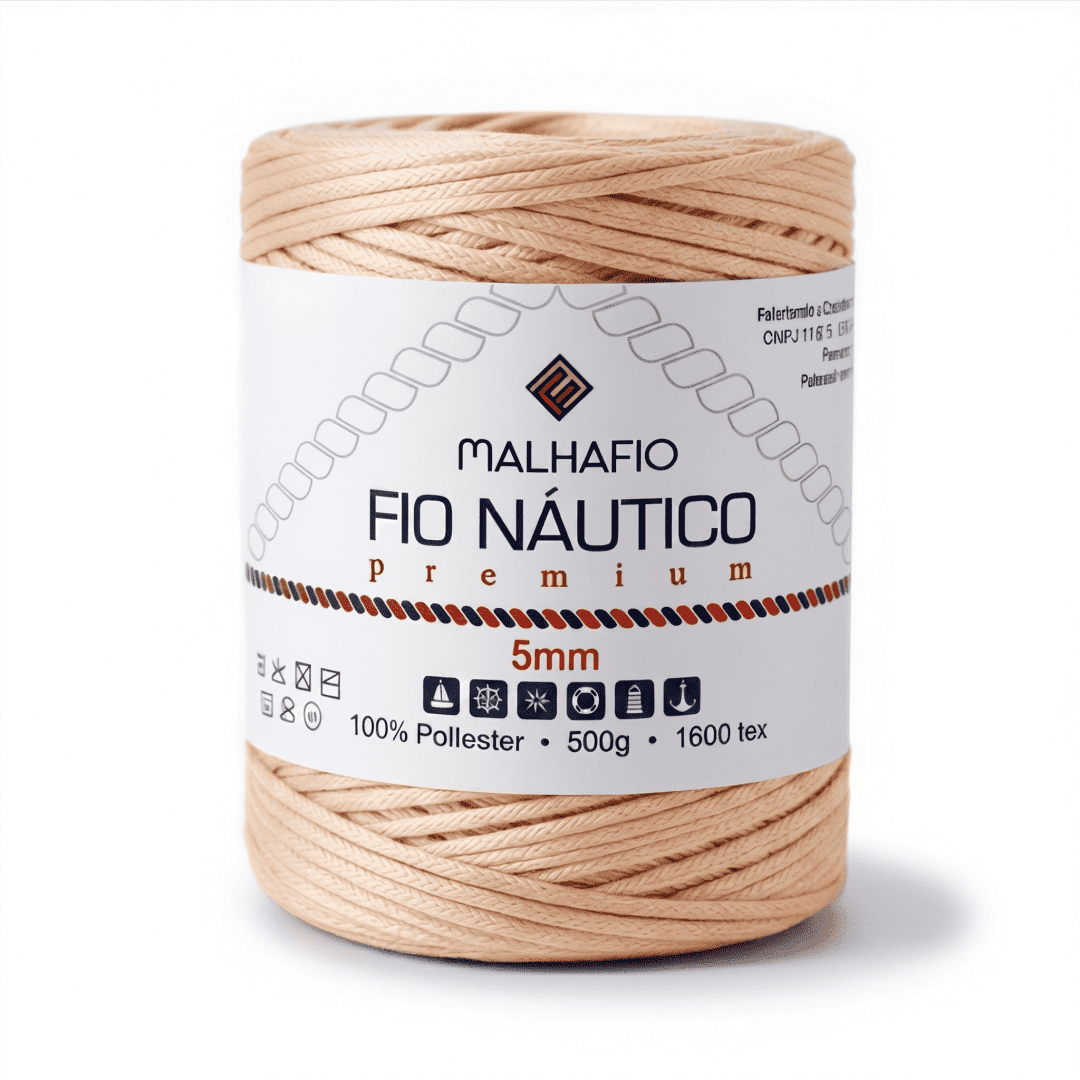 Fio Náutico Champagne Malhafio - Ariel Malhas | Universo do Artesão
