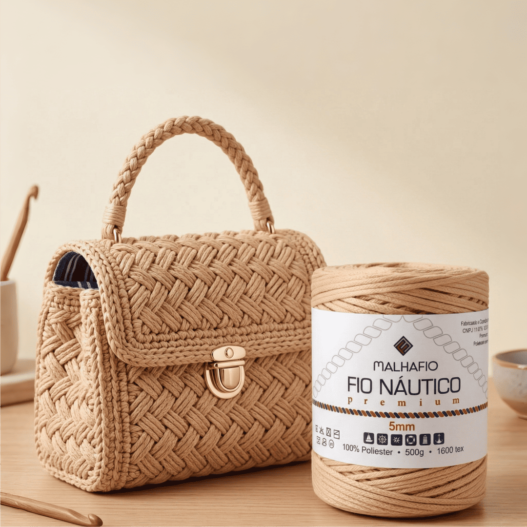 Fio Náutico Champagne Malhafio - Ariel Malhas | Universo do Artesão