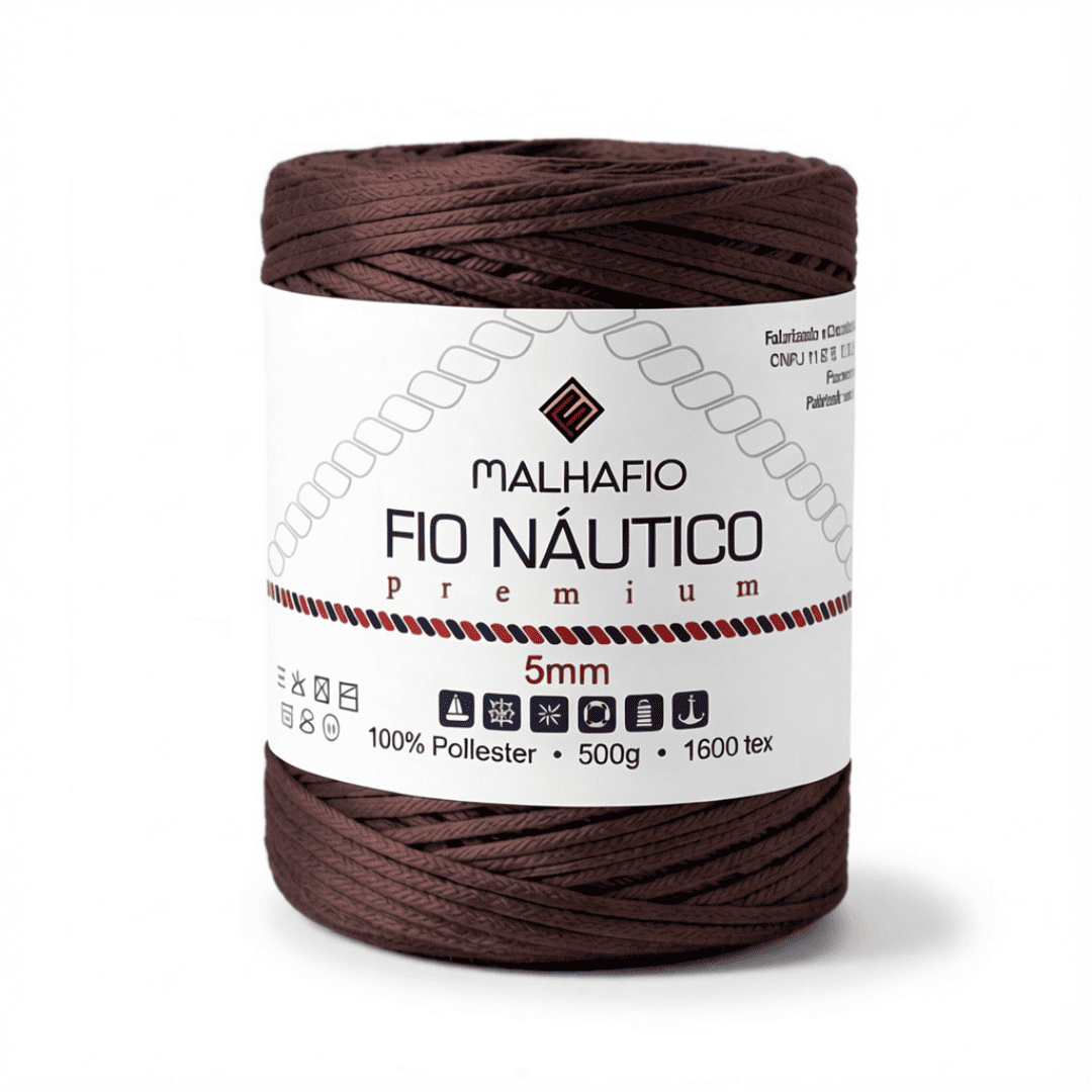 Fio Náutico Chocolate Malhafio - Ariel Malhas | Universo do Artesão