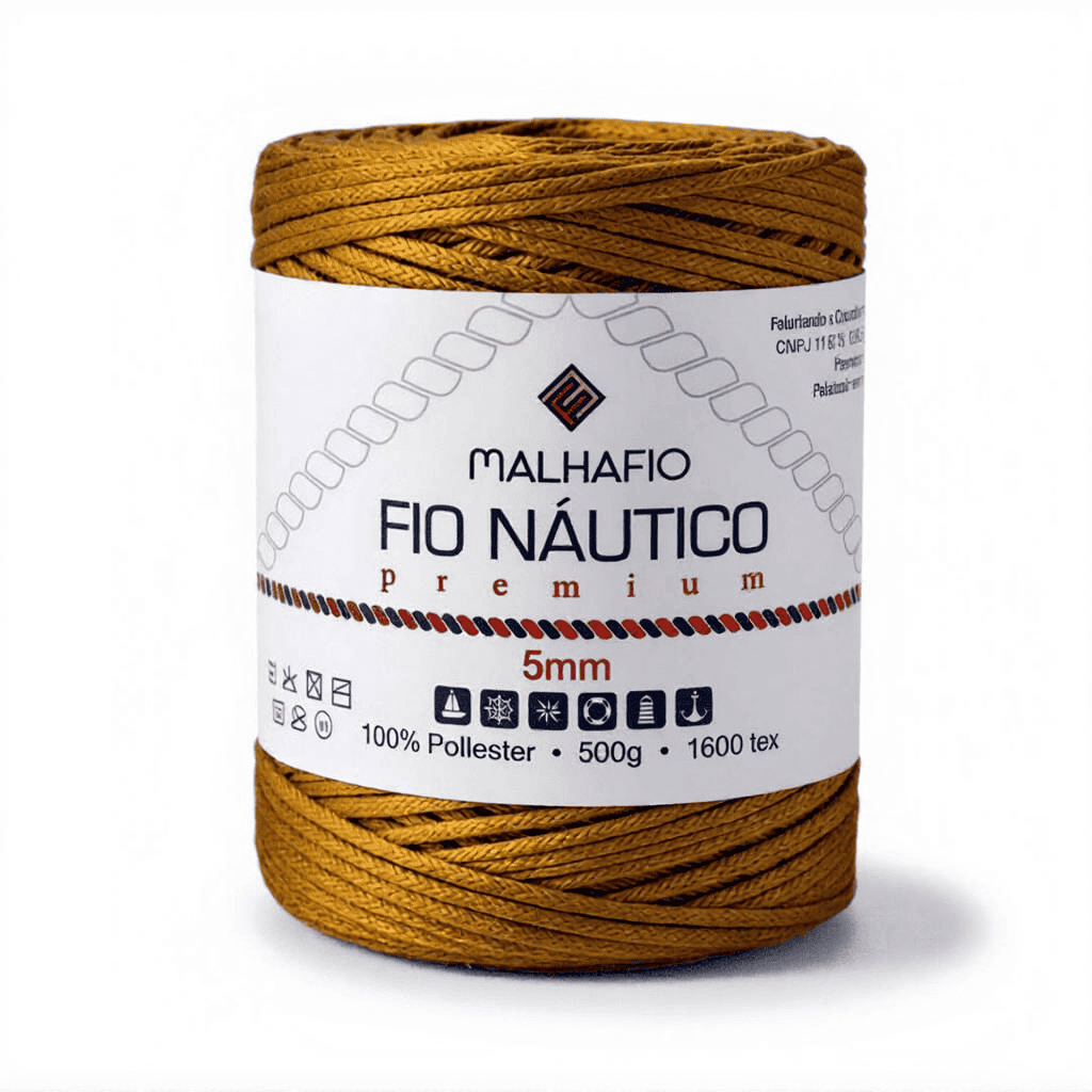 Fio Náutico Dourado Malhafio - Ariel Malhas | Universo do Artesão