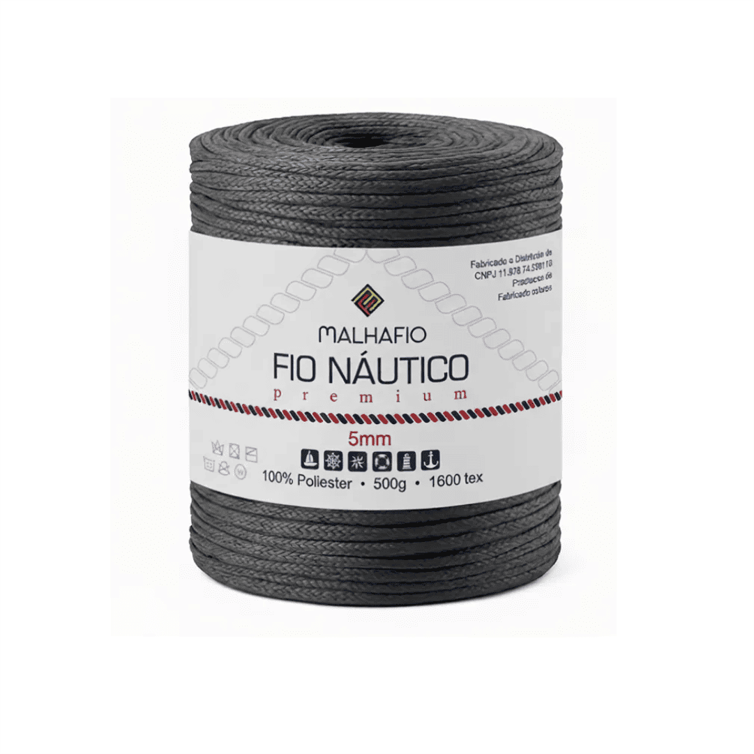 Fio Náutico Grafite Malhafio - Ariel Malhas | Universo do Artesão