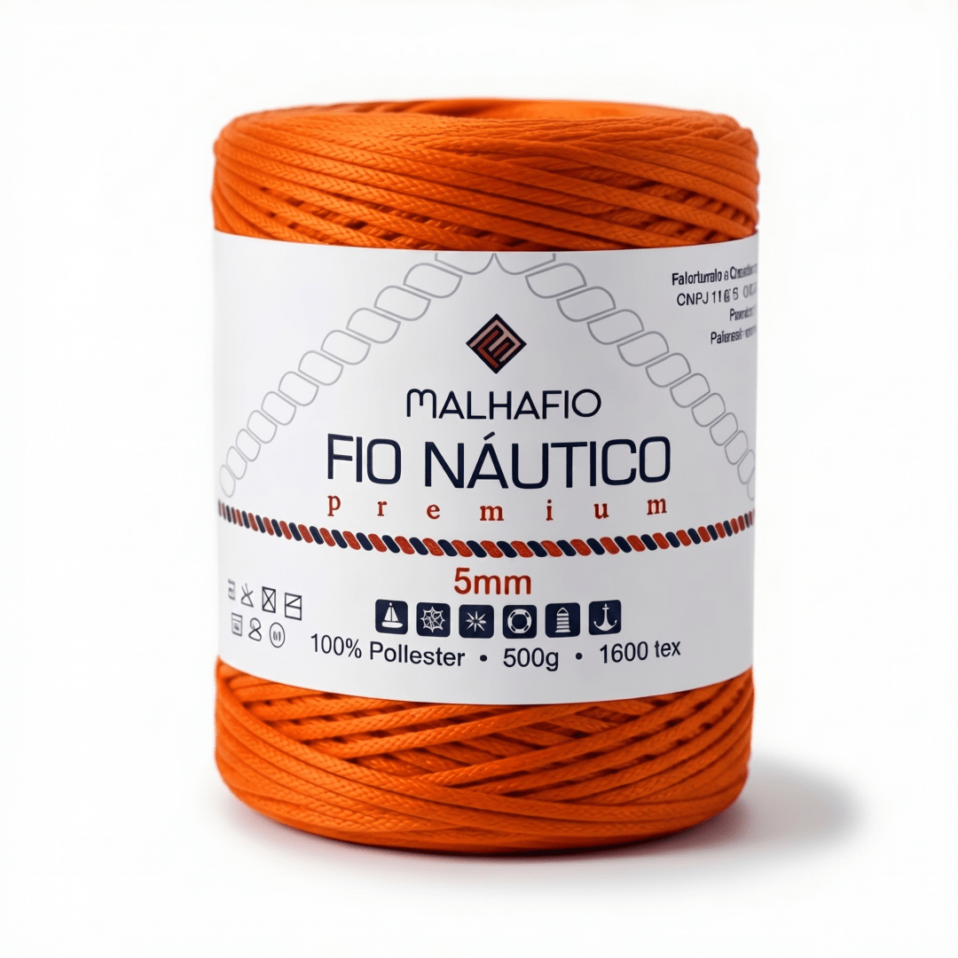 Fio Náutico Laranja Malhafio - Ariel Malhas | Universo do Artesão