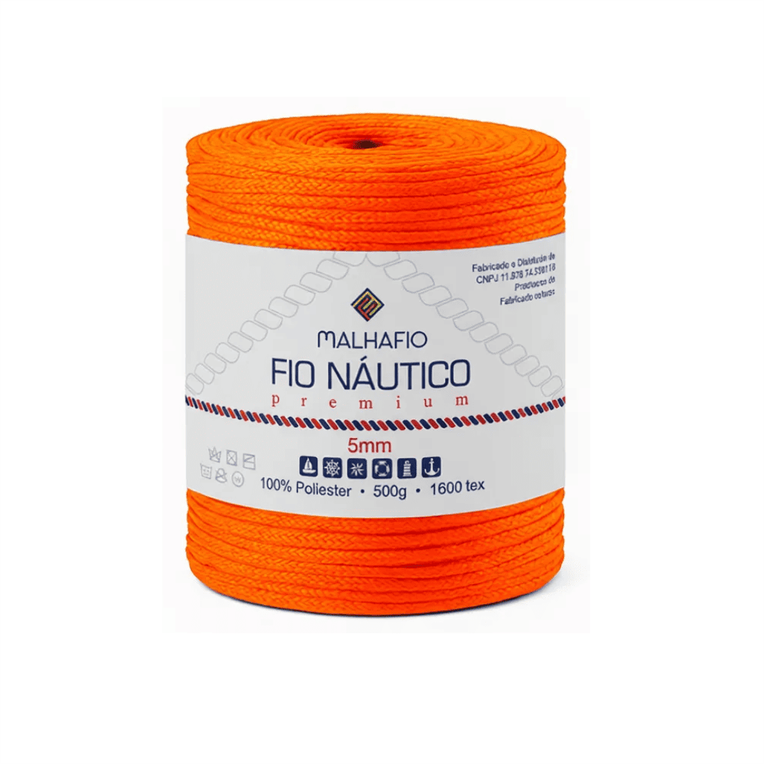 Fio Náutico Laranja Malhafio - Ariel Malhas | Universo do Artesão
