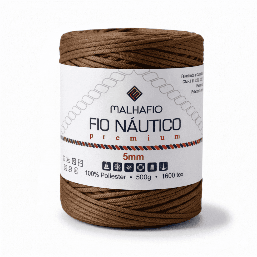 Fio Náutico Marrom Malhafio - Ariel Malhas | Universo do Artesão