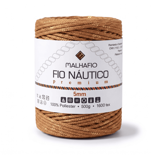 Fio Náutico Mesclado Ferrugem e Lurex Dourado Malhafio