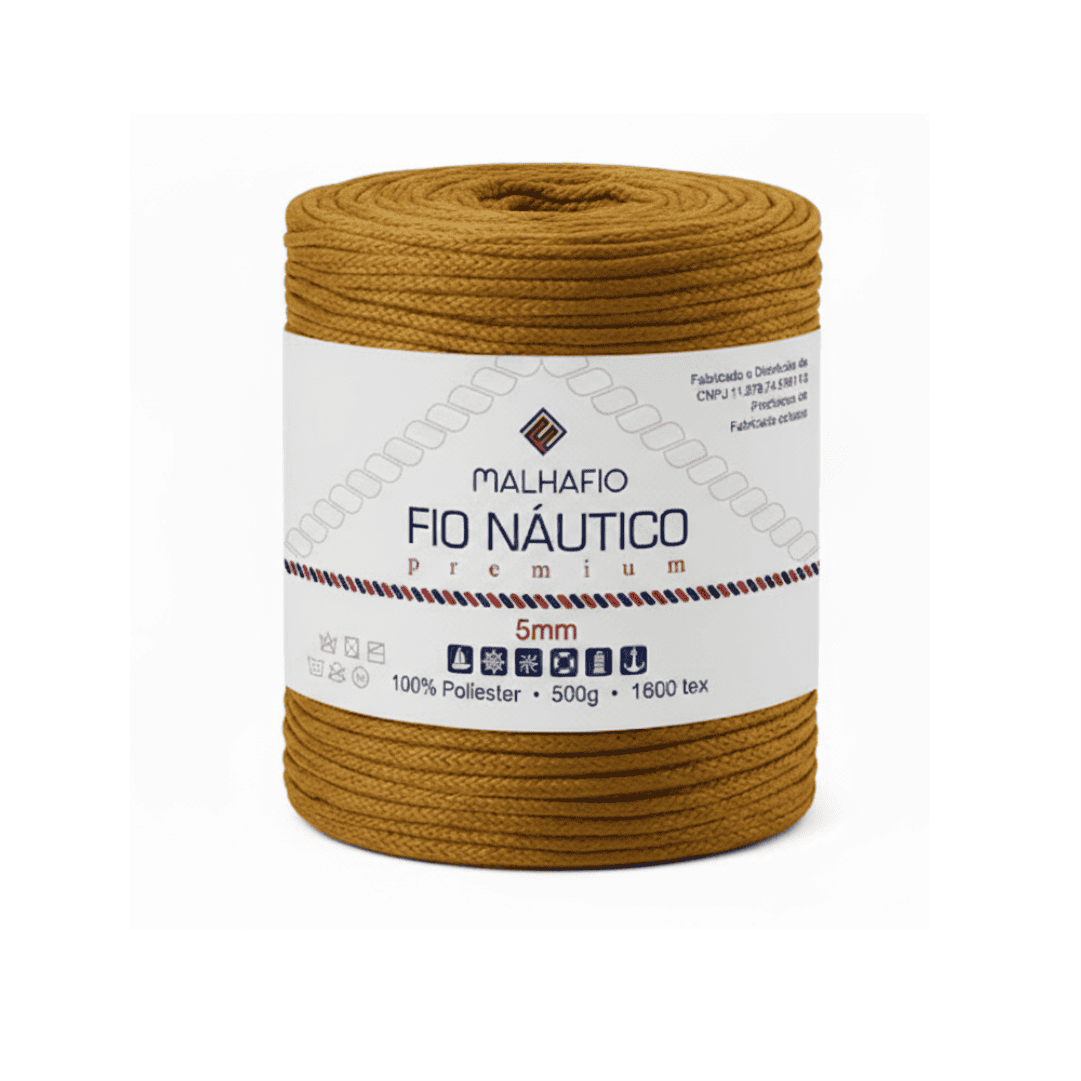 Fio Náutico Mostarda Malhafio - Ariel Malhas | Universo do Artesão