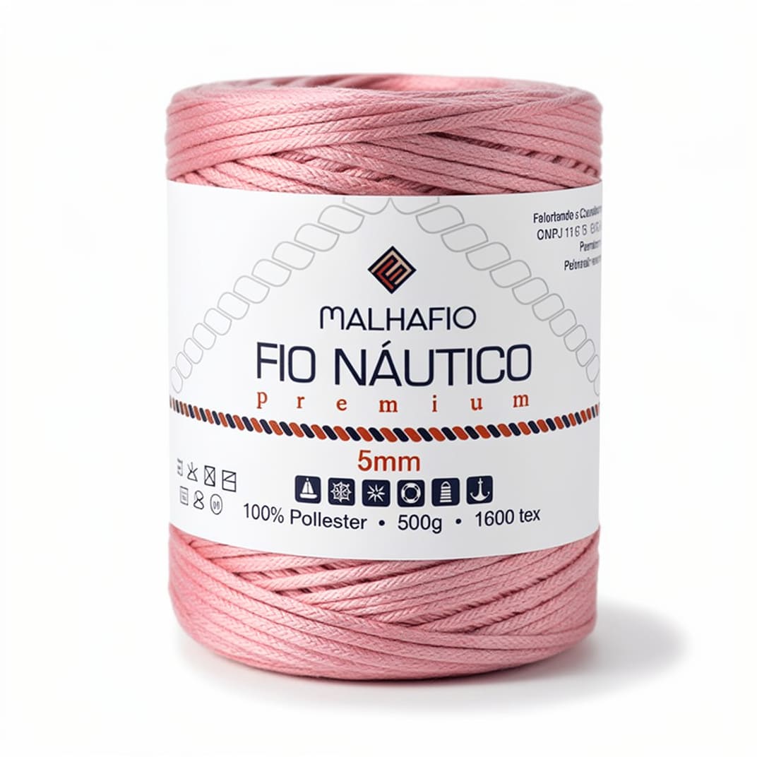 Fio Náutico Rosa Antigo Malhafio - Ariel Malhas | Universo do Artesão