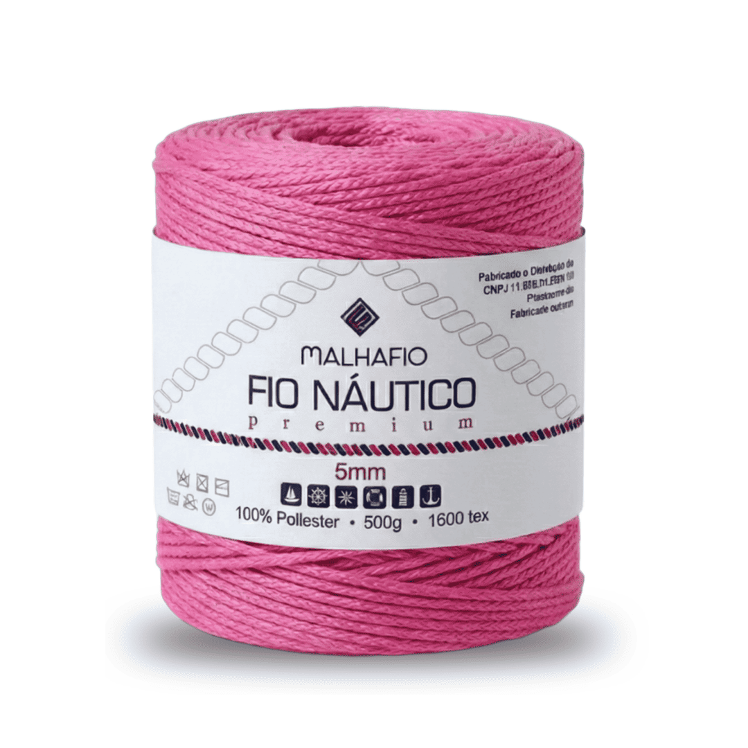 Fio Náutico Rosa Chiclete Malhafio - Ariel Malhas | Universo do Artesão