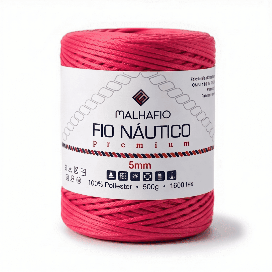 Fio Náutico Rosa Coral Malhafio - Ariel Malhas | Universo do Artesão