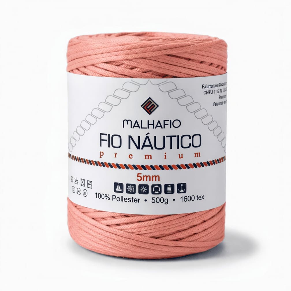 Fio Náutico Salmão Malhafio - Ariel Malhas | Universo do Artesão