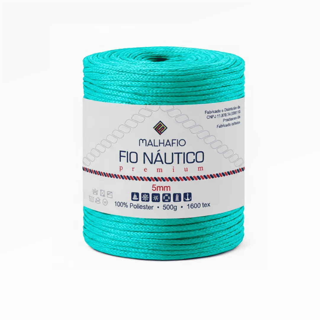 Fio Náutico Verde Água Malhafio - Ariel Malhas | Universo do Artesão