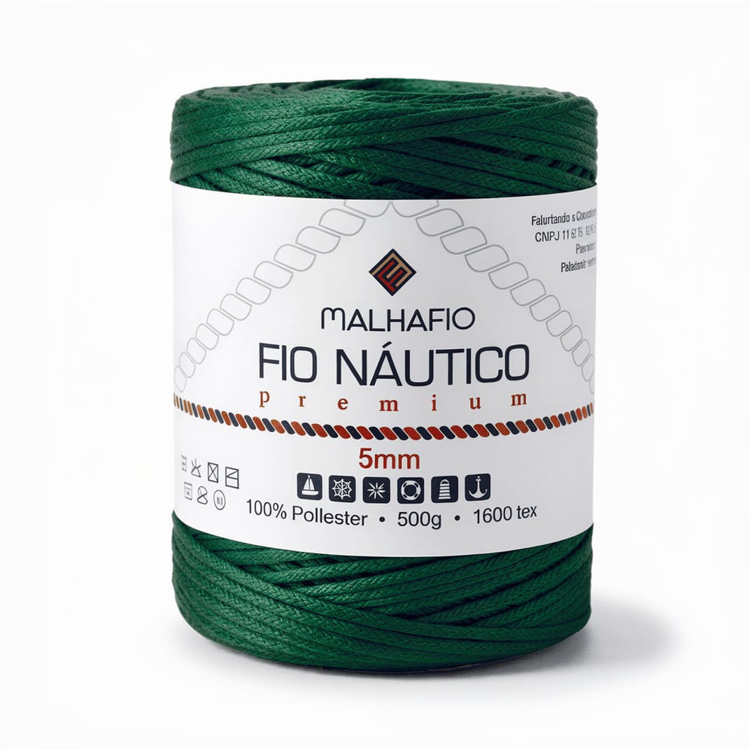 Fio Náutico Verde Floresta Malhafio - Ariel Malhas | Universo do Artesão