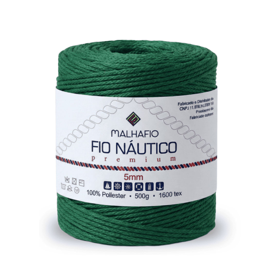 Fio Náutico Verde Folha Malhafio - Ariel Malhas | Universo do Artesão