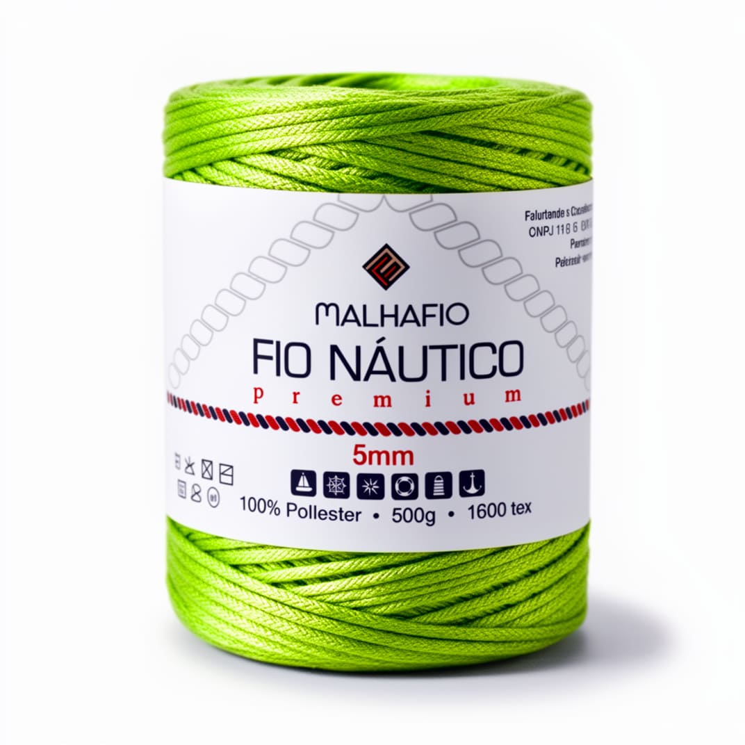 Fio Náutico Verde Limão Malhafio - Ariel Malhas | Universo do Artesão