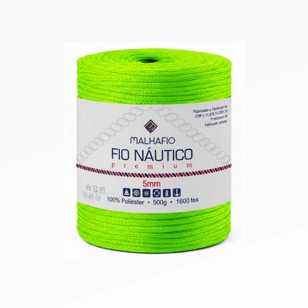 Fio Náutico Verde Limão Malhafio - Ariel Malhas | Universo do Artesão
