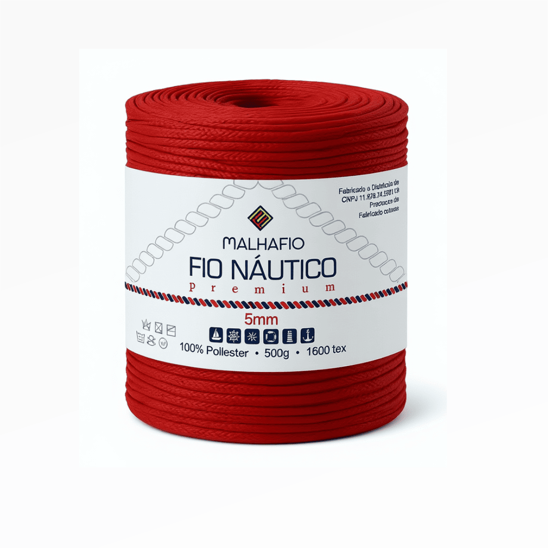 Fio Náutico Vermelho Malhafio - Ariel Malhas | Universo do Artesão