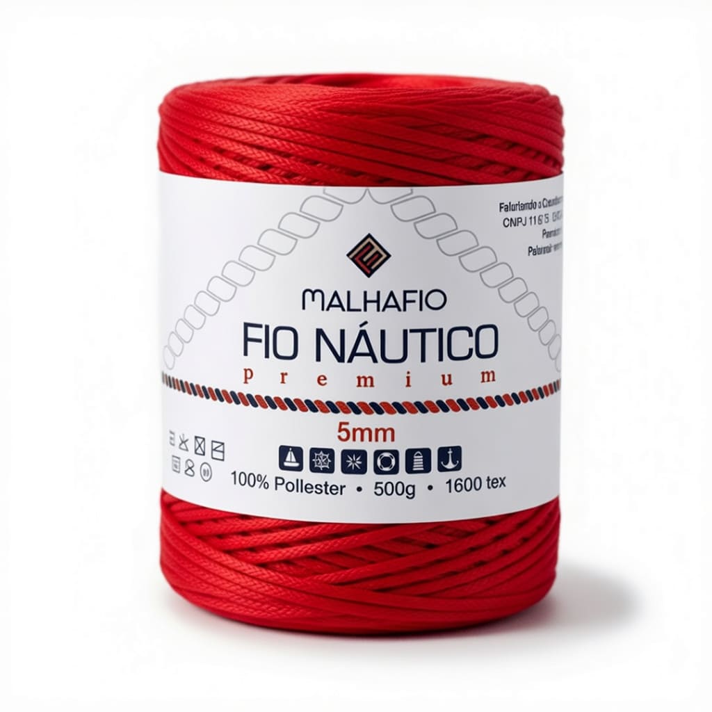 Fio Náutico Vermelho Malhafio - Ariel Malhas | Universo do Artesão
