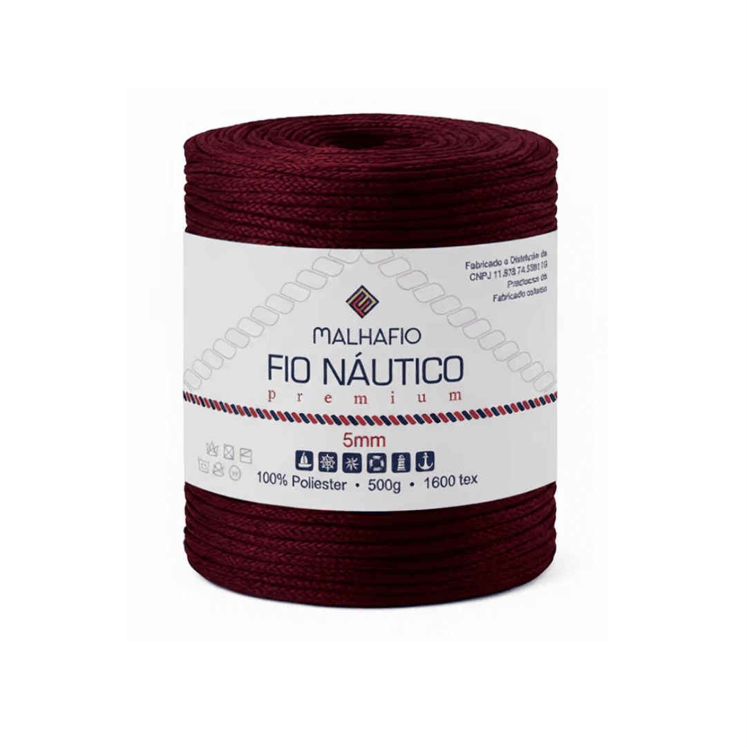 Fio Náutico Vinho Malhafio - Ariel Malhas | Universo do Artesão