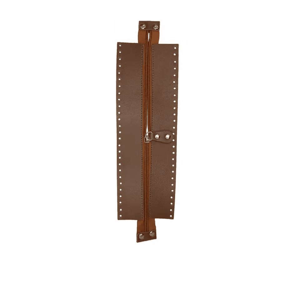 Fole Superior Reto em Couro para Bolsa de Crochê 27 x 9cm