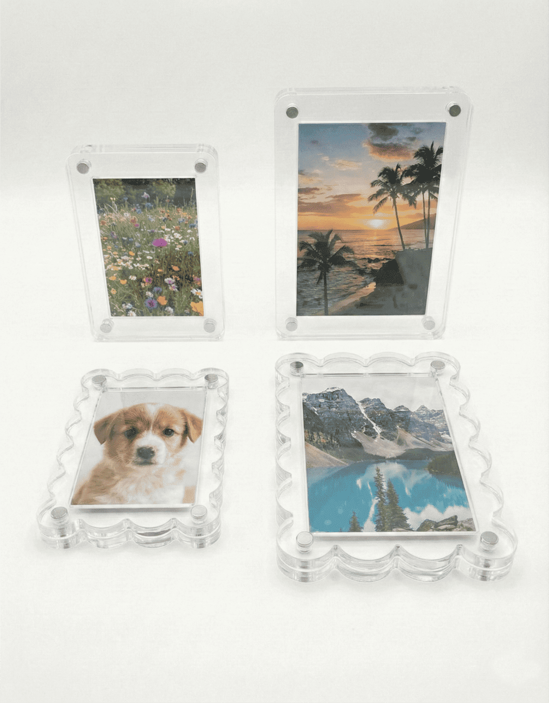 Kit com 4 Porta - Retratos Magnéticos para Geladeira - Ariel Malhas | Universo do Artesão
