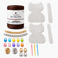 Kit Completo para Fazer 2 Bolsas Artesanais com Fio Náutico e Acessórios — Tabaco