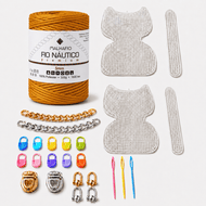 Kit Completo para Fazer 2 Bolsas Artesanais com Fio Náutico e Acessórios — Mostarda