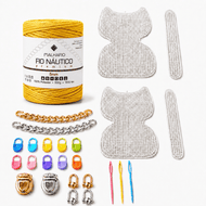 Kit Completo para Fazer 2 Bolsas Artesanais com Fio Náutico e Acessórios — Amarela