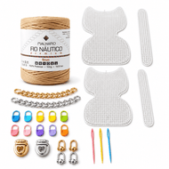 Kit Completo para Fazer 2 Bolsas Artesanais com Fio Náutico e Acessórios — Champanhe