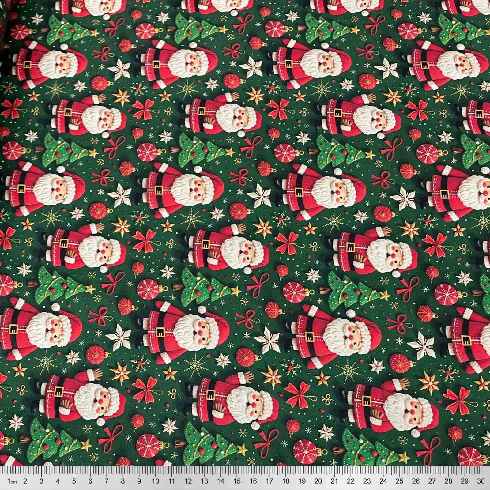 Tecido Tricoline Estampa Papai Natal - Ariel Malhas | Universo do Artesão