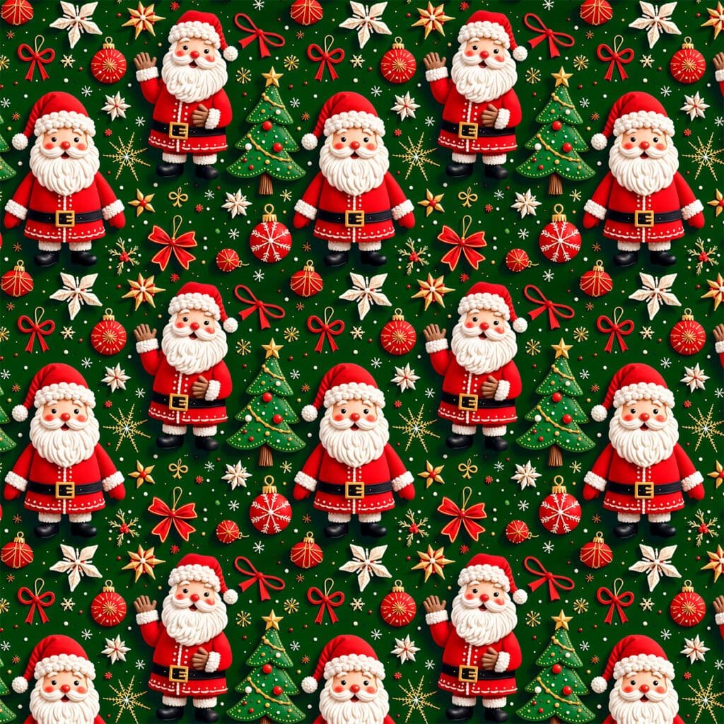 Tecido Tricoline Estampa Papai Natal - Ariel Malhas | Universo do Artesão