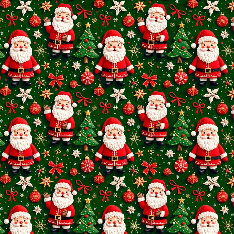 Tecido Tricoline Estampa Papai Natal