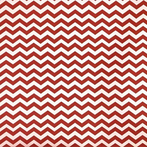 Tecido Tricoline Estampado Zig Zag Vermelho100% Algodão